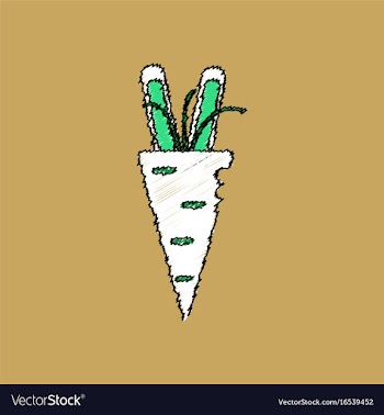 Flat shading style icon turnip plant vector image