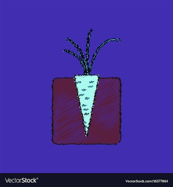 Flat shading style icon turnips in the ground vector image