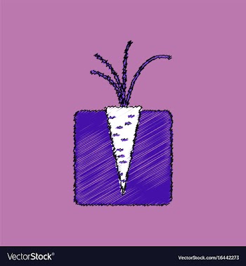 Flat shading style icon turnips in the ground vector image