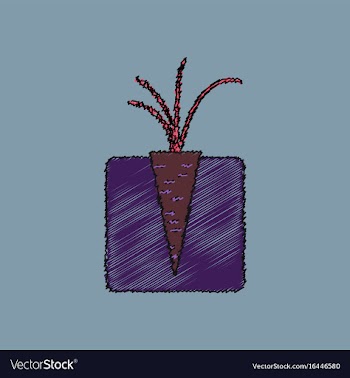 Flat shading style icon turnips in the ground vector image