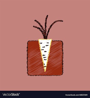 Flat shading style icon turnips in the ground vector image