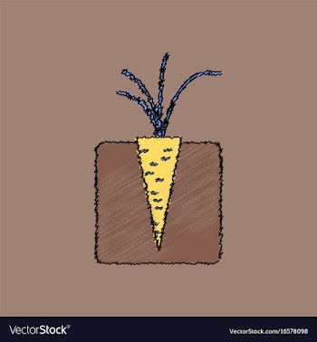 Flat shading style icon turnips in the ground vector image