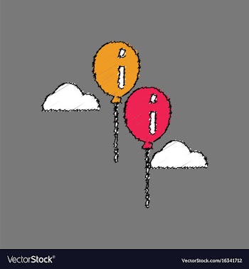 Flat shading style icon two balloons in sky vector image