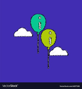 Flat shading style icon two balloons in sky vector image