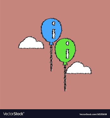 Flat shading style icon two balloons in sky vector image