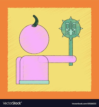 Flat shading style icon ukrainian cossack vector image