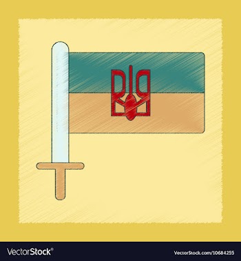 Flat shading style icon Ukrainian flag vector image