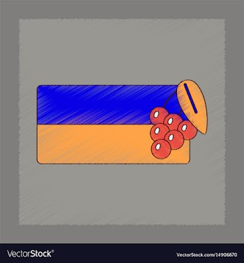 Flat shading style icon ukrainian flag vector image