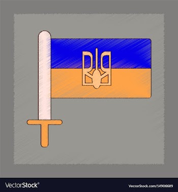 Flat shading style icon ukrainian flag vector image