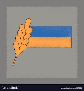 Flat shading style icon ukrainian flag vector image