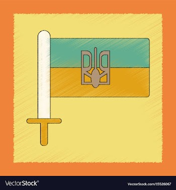 Flat shading style icon ukrainian flag vector image