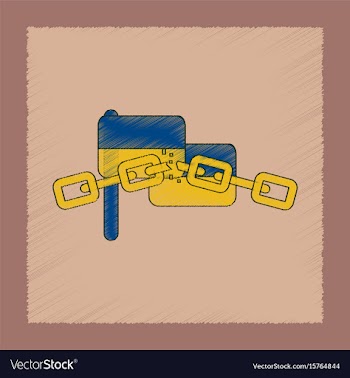 Flat shading style icon ukrainian flag vector image
