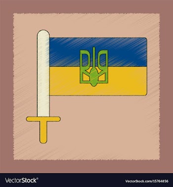 Flat shading style icon ukrainian flag vector image