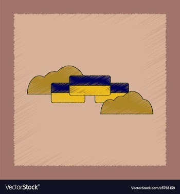 Flat shading style icon ukrainian flag vector image
