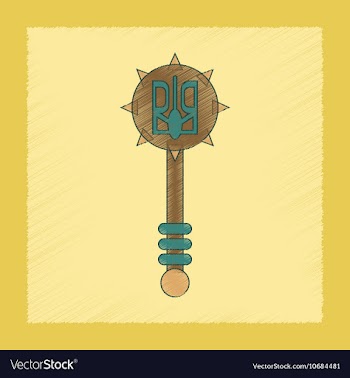 Flat shading style icon Ukrainian mace vector image