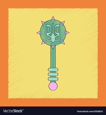 Flat shading style icon ukrainian mace vector image