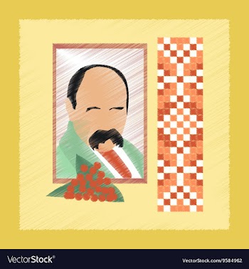 Flat shading style icon Ukrainian portrait vector image