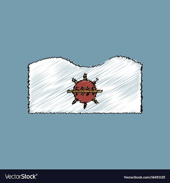 Flat shading style icon underwater naval mine vector image