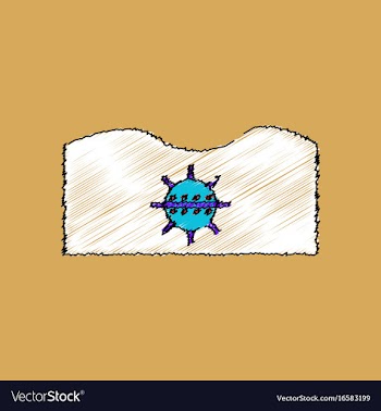 Flat shading style icon underwater naval mine vector image