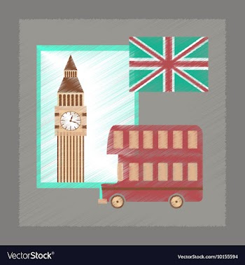 Flat shading style icon United Kingdom set vector image