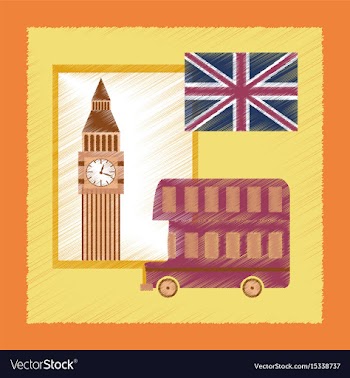 Flat shading style icon united kingdom set vector image