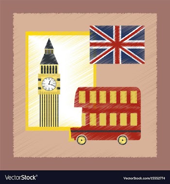 Flat shading style icon united kingdom set vector image