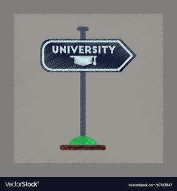 Flat shading style icon University sign vector image