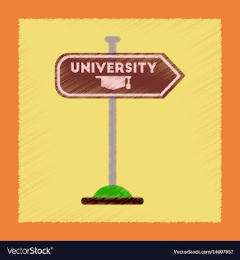 Flat shading style icon university sign vector image