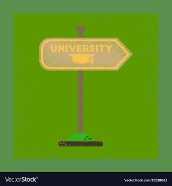 Flat shading style icon university sign vector image
