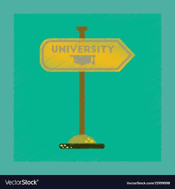 Flat shading style icon university sign vector image