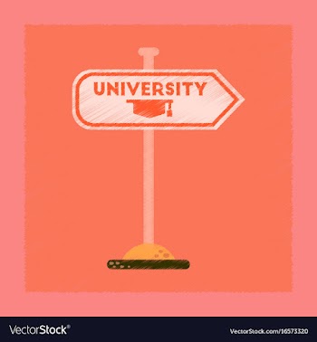Flat shading style icon university sign vector image