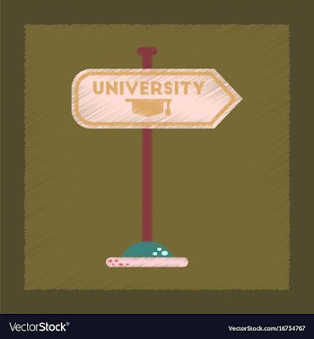 Flat shading style icon university sign vector image