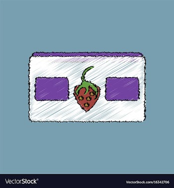 Flat shading style icon videocassette and vector image