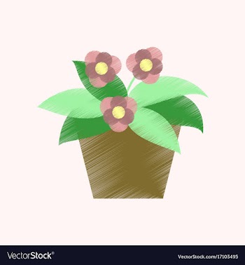 Flat shading style icon violet in the pot vector image