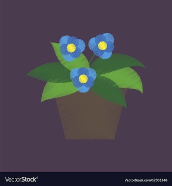 Flat shading style icon violet in the pot vector image