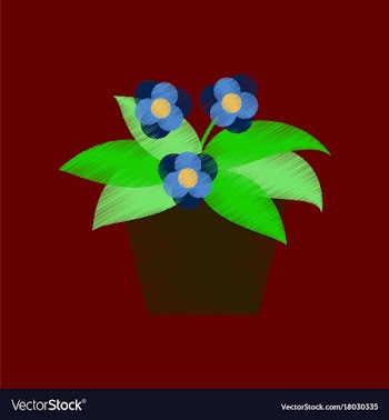 Flat shading style icon violet in the pot vector image