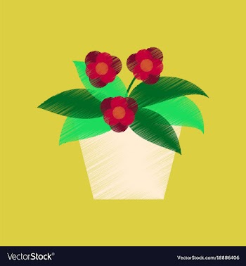 Flat shading style icon violet in the pot vector image