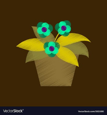 Flat shading style icon violet in the pot vector image