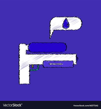 Flat shading style icon water gun vector image
