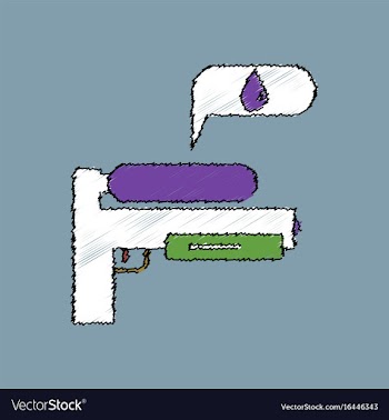 Flat shading style icon water gun vector image