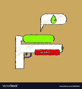 Flat shading style icon water gun vector image