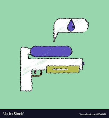 Flat shading style icon water gun vector image
