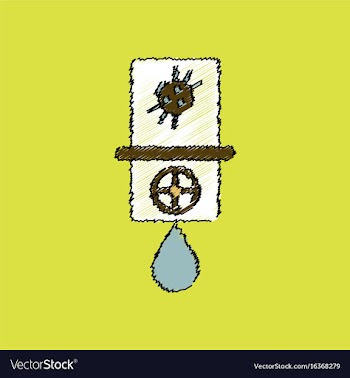 Flat shading style icon water pipe and a spider vector image