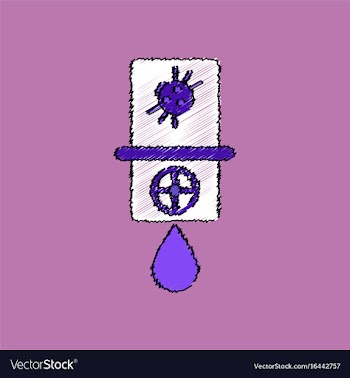 Flat shading style icon water pipe and a spider vector image