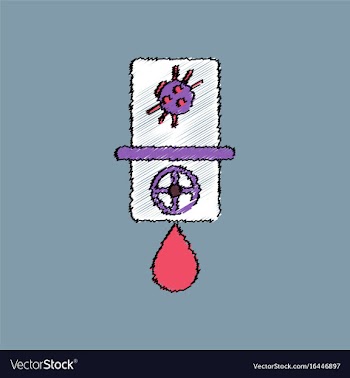 Flat shading style icon water pipe and a spider vector image
