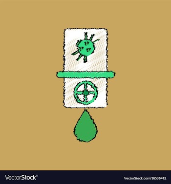 Flat shading style icon water pipe and a spider vector image