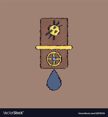 Flat shading style icon water pipe and a spider vector image