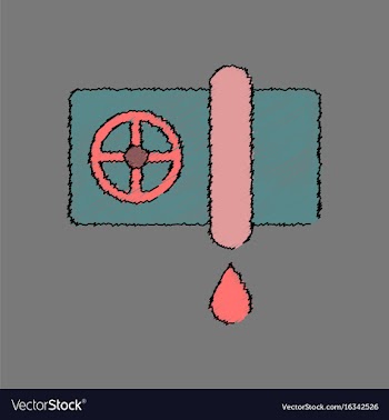 Flat shading style icon water pipe and drop vector image
