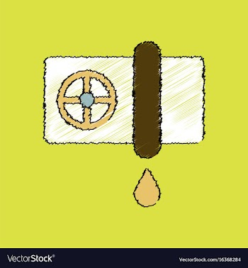 Flat shading style icon water pipe and drop vector image