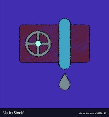 Flat shading style icon water pipe and drop vector image
